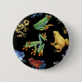 Frösche auf schwarz button (Vorderseite)