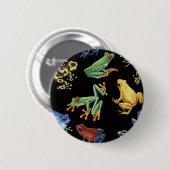 Frösche auf schwarz button (Vorne & Hinten)