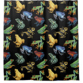 Frösche auf schwarz duschvorhang (Vorderseite)