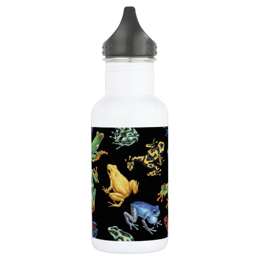 Frösche auf schwarz edelstahlflasche (Links)