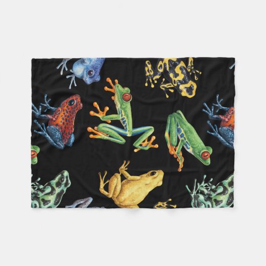 Frösche auf schwarz fleecedecke (Vorderseite (Horizontal))