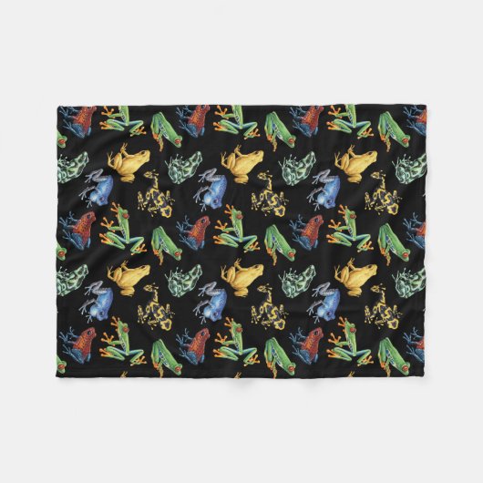 Frösche auf schwarz fleecedecke (Vorderseite (Horizontal))