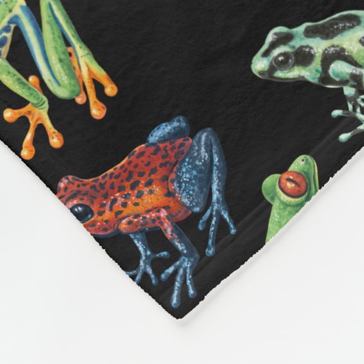 Frösche auf schwarz fleecedecke (Ecke)
