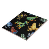 Frösche auf schwarz fliese (Seite)