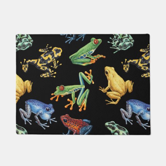 Frösche auf schwarz fußmatte (Vorderseite)