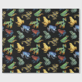 Frösche auf schwarz geschenkpapier (Flach)