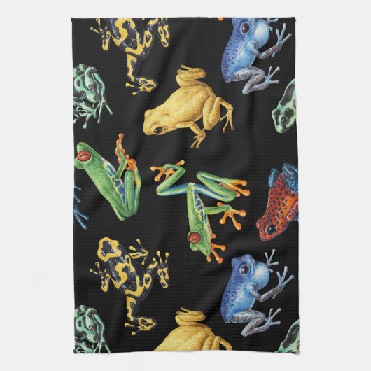 Frösche auf schwarz geschirrtuch (Vertikal)