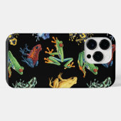 Frösche auf schwarz iPhone hülle (Rückseite (Horizontal))