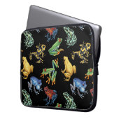 Frösche auf schwarz laptopschutzhülle (Vorderseite Links)