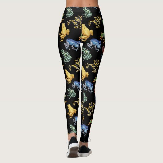 Frösche auf schwarz leggings (Rückseite)