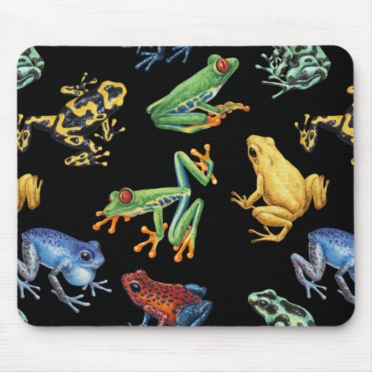 Frösche auf schwarz mousepad (Vorne)