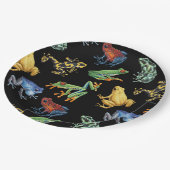 Frösche auf schwarz pappteller (Schrägansicht)