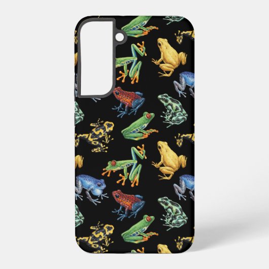 Frösche auf schwarz samsung galaxy hülle (Rückseite)