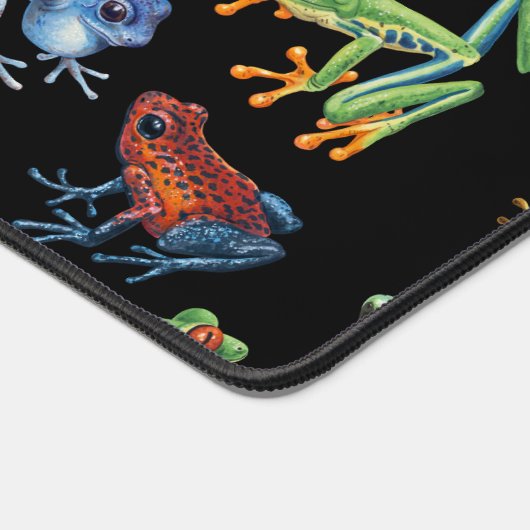 Frösche auf schwarz schreibtischunterlage (Ecke)