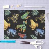 Frösche auf schwarz seidenpapier (Handwerk)