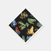 Frösche auf schwarz serviette (Ecke)