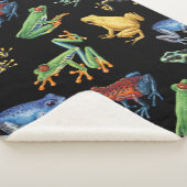Frösche auf schwarz sherpadecke (3/4)