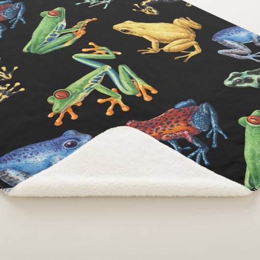 Frösche auf schwarz sherpadecke (3/4)