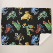 Frösche auf schwarz sherpadecke (Vorderseite (Horizontal))