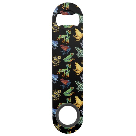 Frösche auf schwarz speed flaschenöffner (Rückseite)