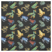 Frösche auf schwarz stoff (Muster)