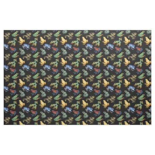 Frösche auf schwarz stoff (Fat Quarter (45,7 x 55,9 cm))