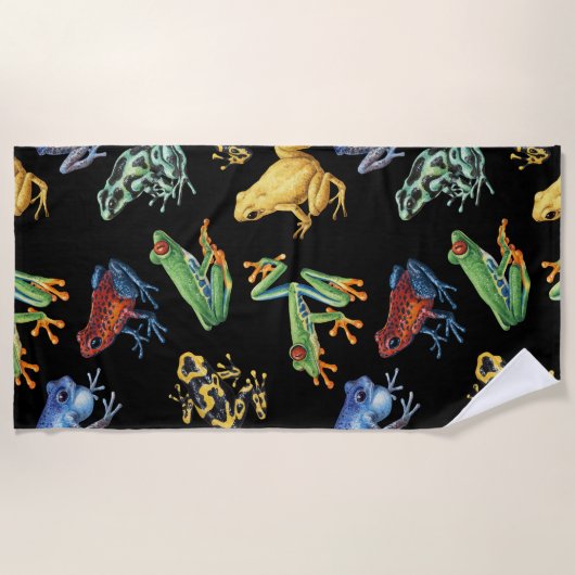 Frösche auf schwarz strandtuch (Vorderseite)