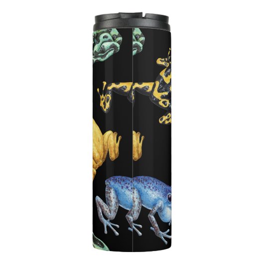 Frösche auf schwarz thermosbecher (Rückseite)