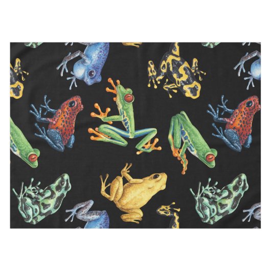 Frösche auf schwarz tischdecke (Vorderseite (Horizontal))