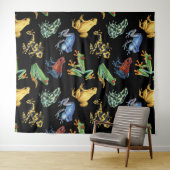 Frösche auf schwarz wandteppich (Beispiel (Horizontal))