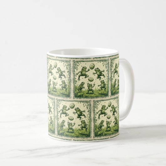 Frösche beim Spielen: Amphibienische Ostern 🌟 🐸 Kaffeetasse (VorderseiteRechts)