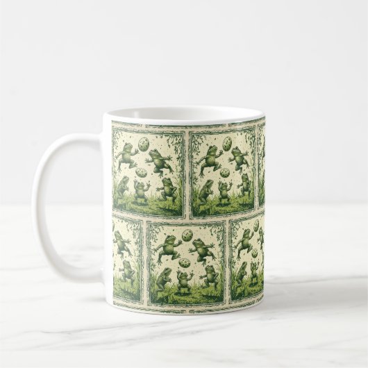Frösche beim Spielen: Amphibienische Ostern 🌟 🐸 Kaffeetasse (Links)