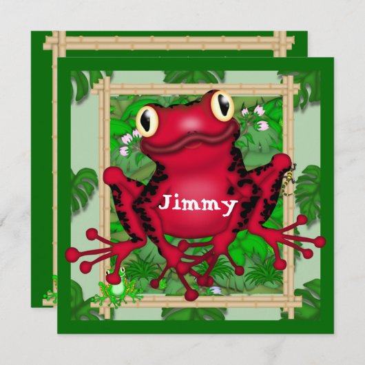 Frösche-BROTHTAGINVITATION Einladung (Vorne/Hinten)
