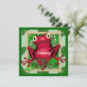 Frösche-BROTHTAGINVITATION Einladung (Stehend Vorderseite)