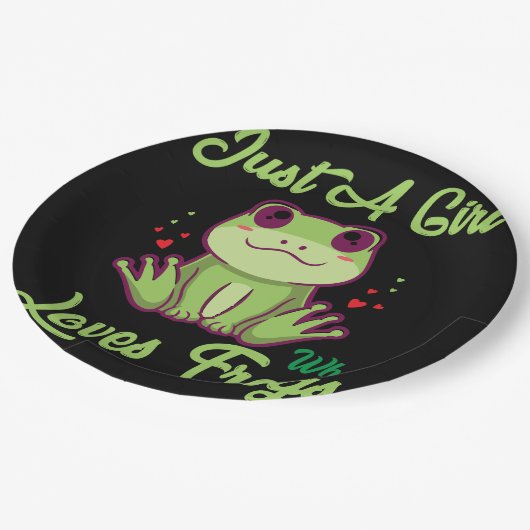 Frösche-Design für Lieben Pappteller (Schrägansicht)