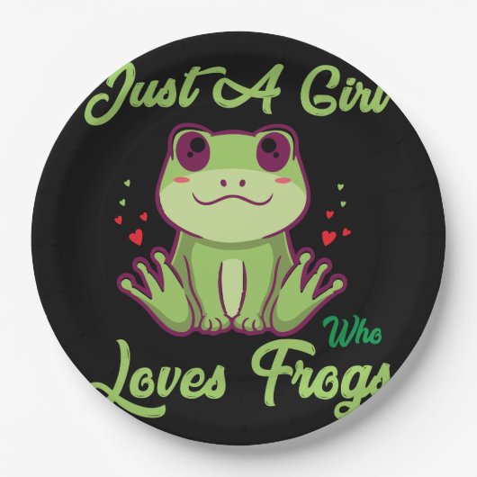 Frösche-Design für Lieben Pappteller (Vorderseite)