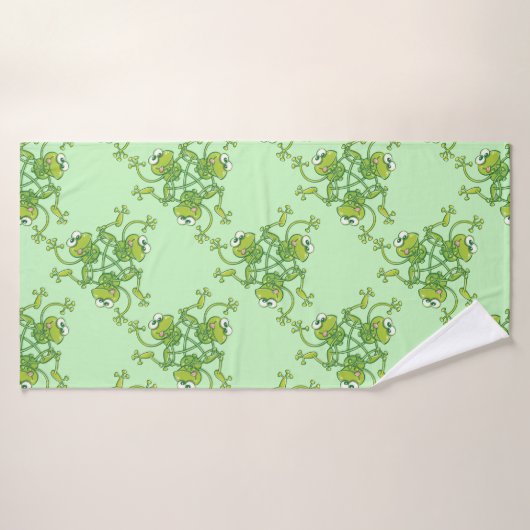 Frösche, die im Musterdesign schwingen und Spaß ha Badehandtuch (Badehandtuch)