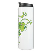 Frösche, die im Musterdesign schwingen und Spaß ha Thermosbecher (Nach rechts gedreht)