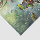 Frösche Fischen in einem Boot auf dem Fluss Seidenpapier (Ausschnitt)