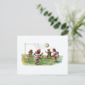 Frösche Fußball spielen Postkarte (Stehend Vorderseite)