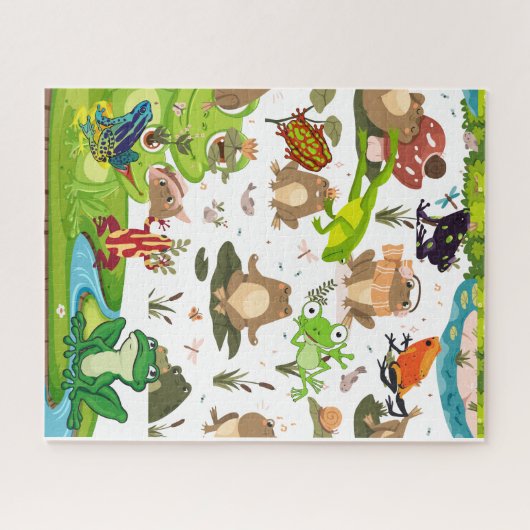 Frösche Galore im Teich Puzzle (Horizontal)