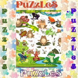 Frösche Galore im Teich Puzzle