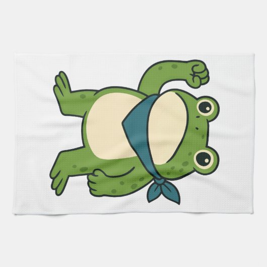 Frösche gegen den Faschismus Portland Frosch Prote Geschirrtuch (Horizontal)