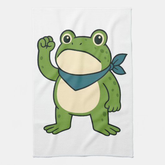 Frösche gegen den Faschismus Portland Frosch Prote Geschirrtuch (Vertikal)