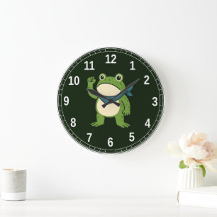 Frösche gegen den Faschismus Portland Frosch Prote Große Wanduhr