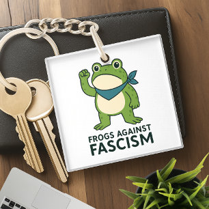 Frösche gegen den Faschismus Portland Frosch Prote Schlüsselanhänger