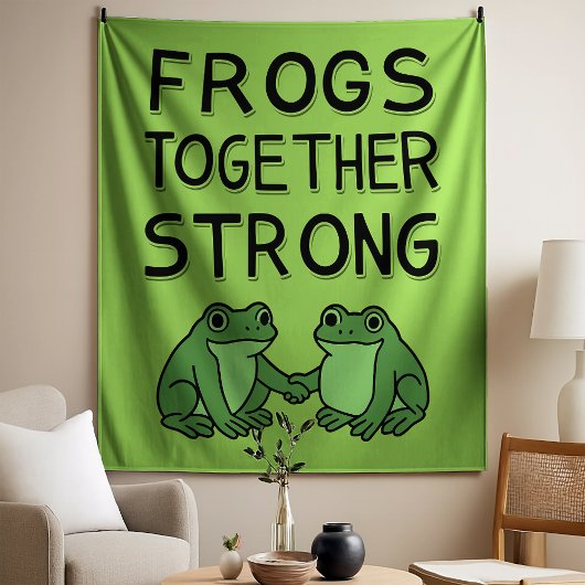 Frösche gemeinsam stark Portland Frosch Protest Wandteppich