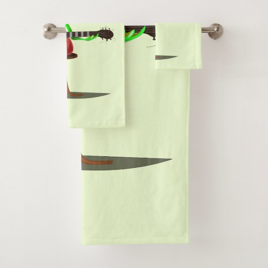 Frösche Gitarrenbadetücher - Farbe /Text Badhandtuch Set (Insitu)