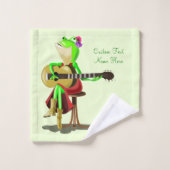 Frösche Gitarrenbadetücher - Farbe /Text Badhandtuch Set (Waschlappen)