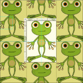 Frösche, Grüne Tiere niedliche Kinderschablone Stoff (Kachel)
